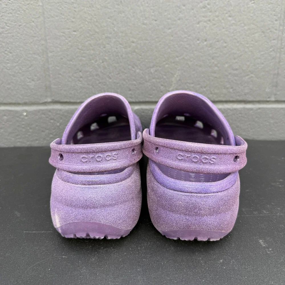 Crocs Women's Classic Platform Glitter Clog US 10 Dark Iris 207241-5AS Sandals - Picture 5 of 6